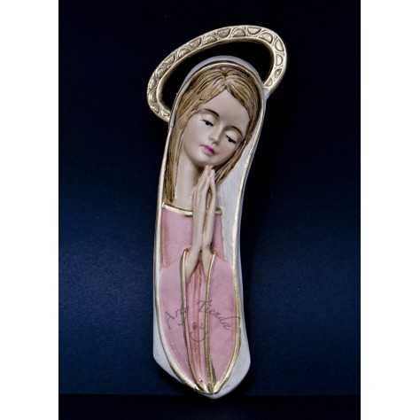 Virgen estilizada aplique en fibromadera