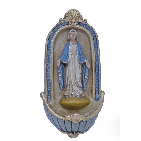 Virgen Milagrosa pila aplique en fibromadera