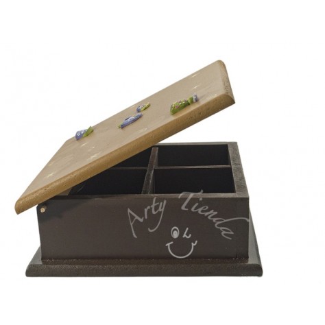 Country caja para bolsas de té en MDF