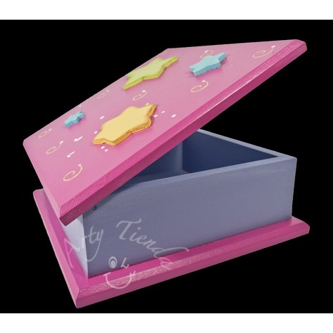 Country caja con tapa de bisagra MDF en colores y motivos variados