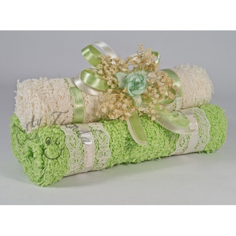 Country rollos decorativos (3) en toalla, con moño en diferentes colores