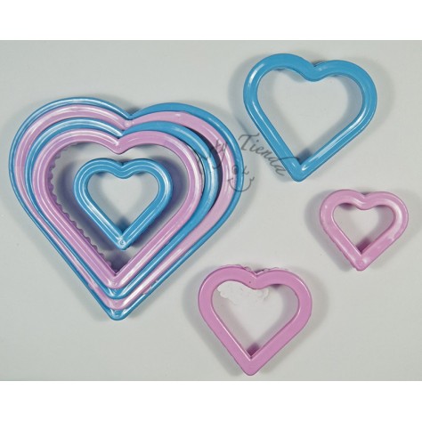 Cortador corazón plásticos por 8 unidades